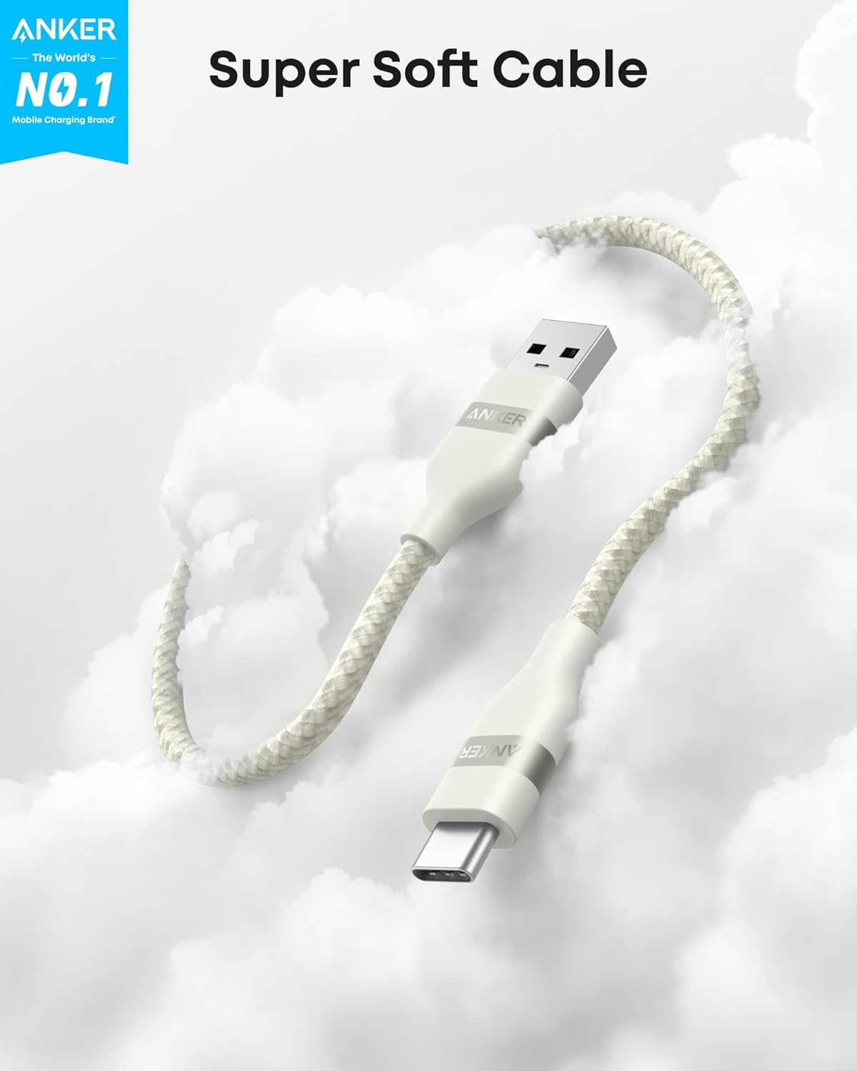 Anker USB-A to USB-C Cable (3 ft / 6 ft, Upcycled-Braided) - The Coin Has A Say
