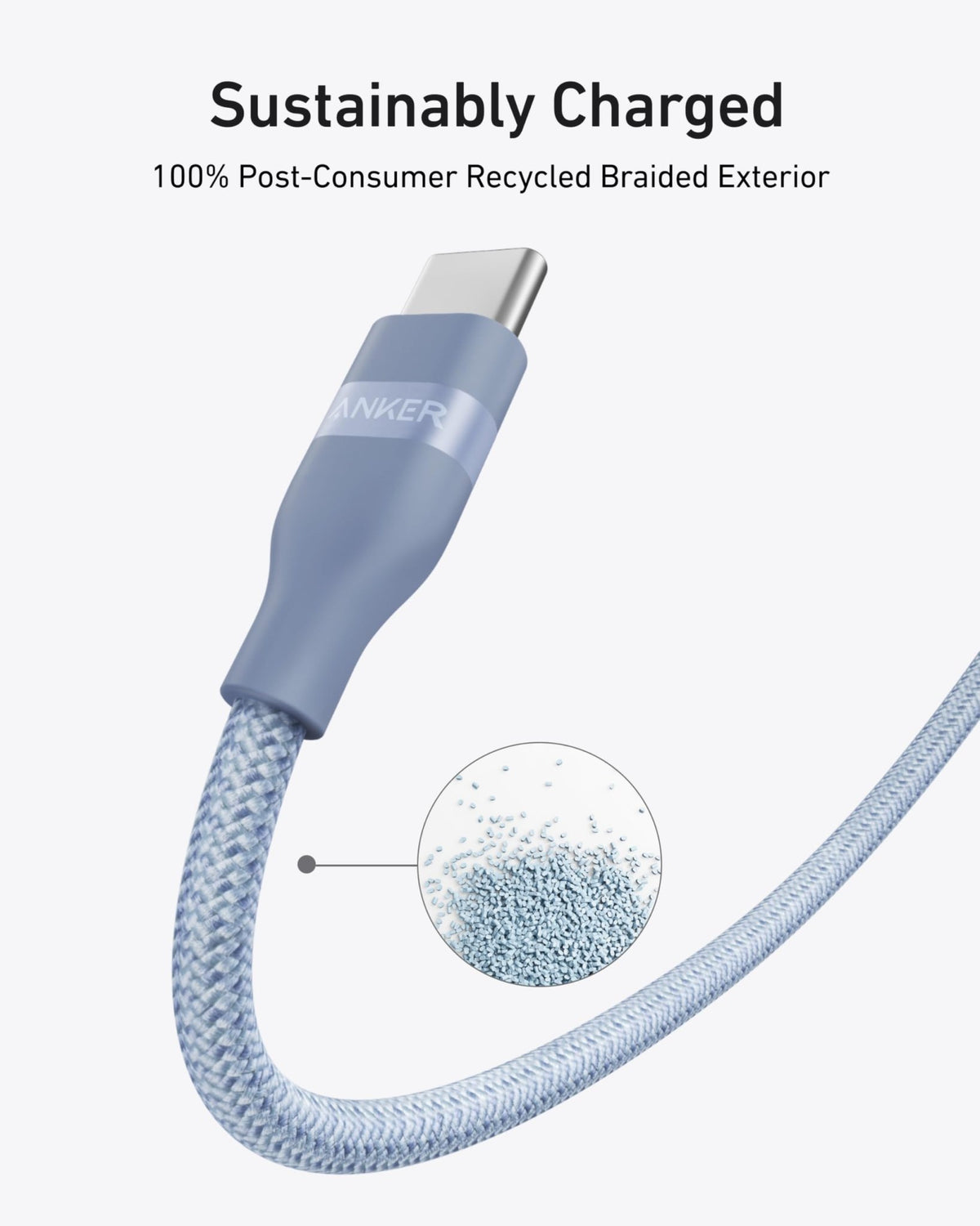 Anker USB-C to USB-C Cable (3 ft / 6 ft, 240W, Upcycled-Braided) - The Coin Has A Say