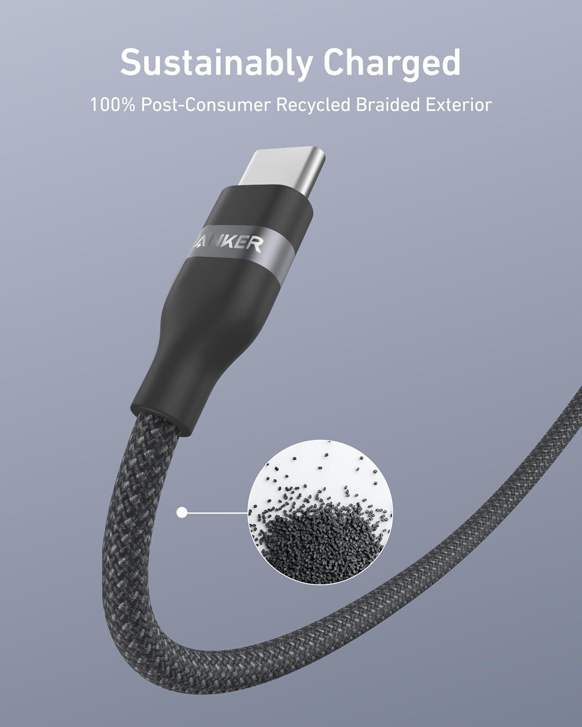 Anker USB-C to USB-C Cable (3 ft / 6 ft, 240W, Upcycled-Braided) - The Coin Has A Say