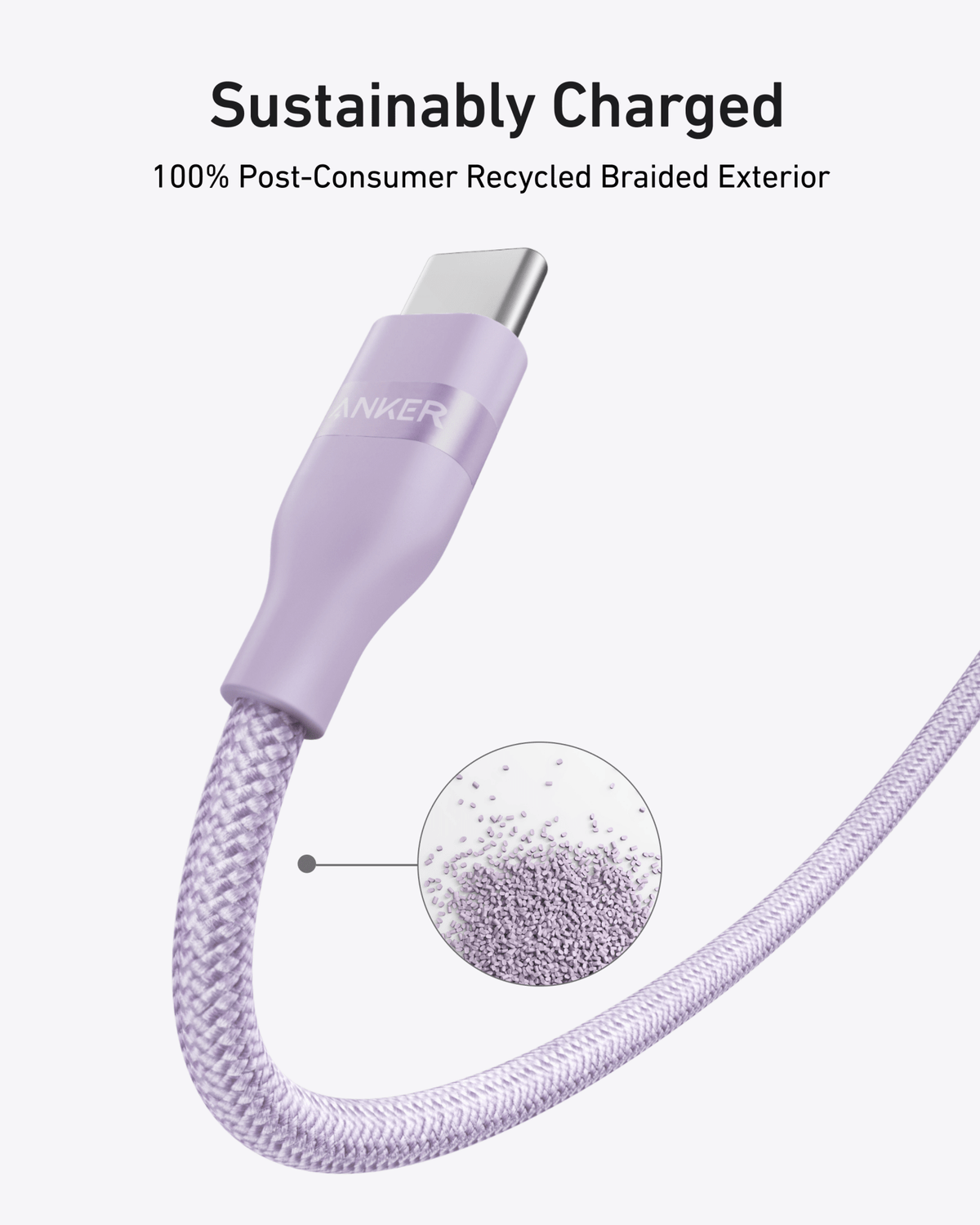 Anker USB-C to USB-C Cable (3 ft / 6 ft, 240W, Upcycled-Braided) - The Coin Has A Say