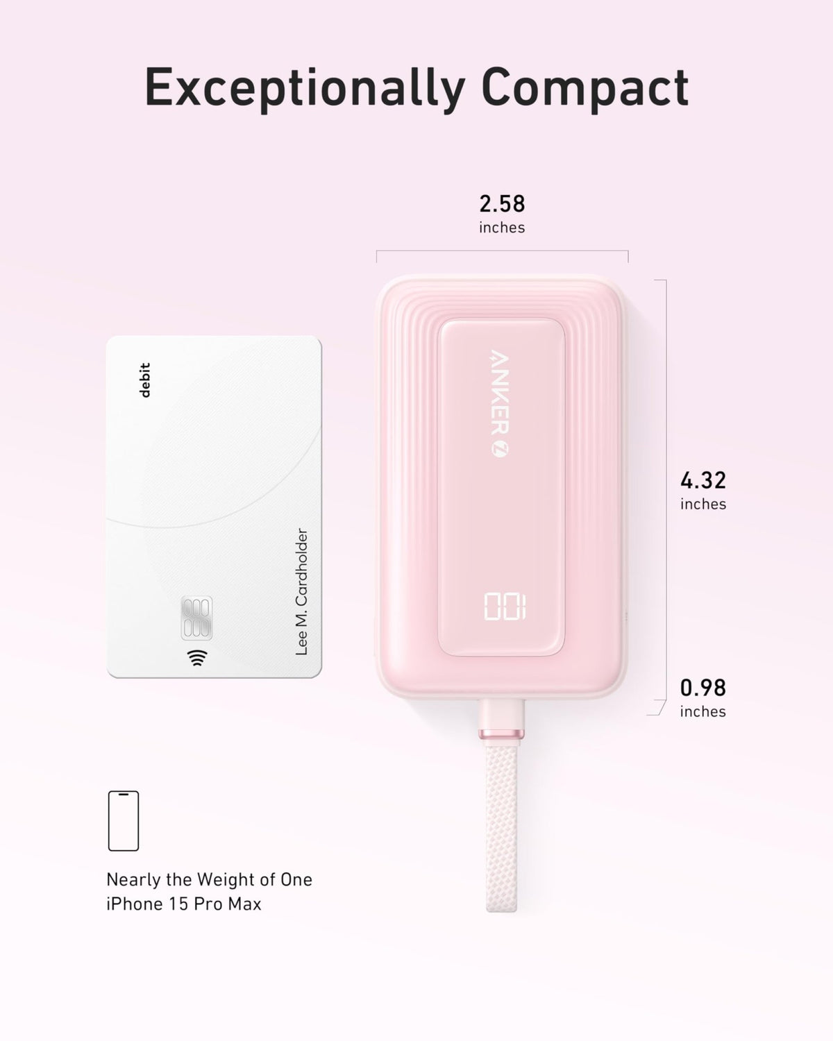 Anker Zolo Power Bank (10K, 30W) with a 5.4-inch (13.7 cm) built-in USB-C cable. - The Coin Has A Say