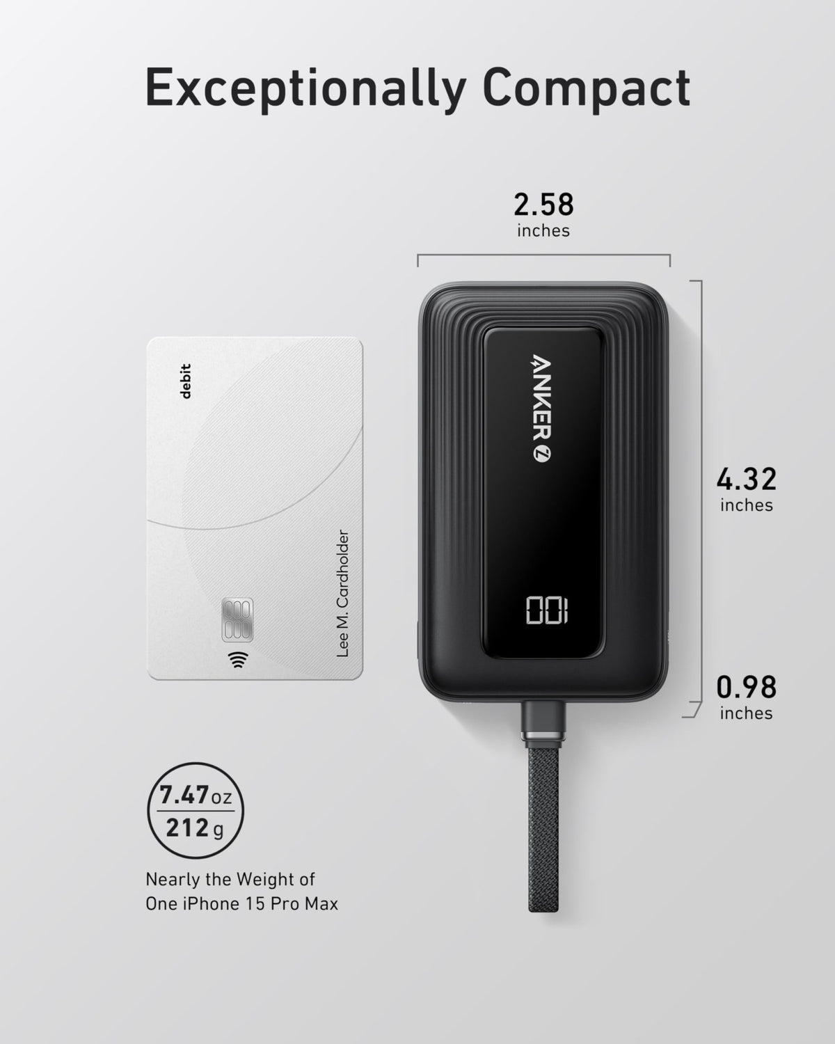 Anker Zolo Power Bank (10K, 30W) with a 5.4-inch (13.7 cm) built-in USB-C cable. - The Coin Has A Say