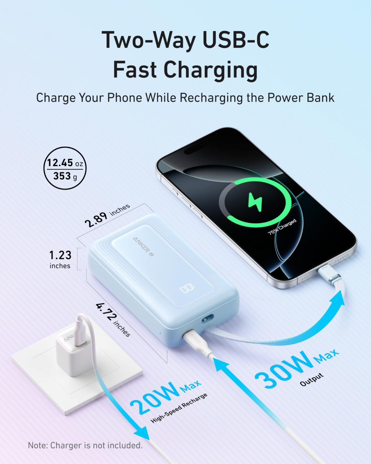 Anker Zolo Power Bank (10K, 30W) with a 5.4-inch (13.7 cm) built-in USB-C cable. - The Coin Has A Say
