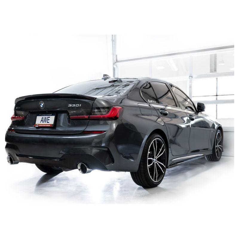 AWE 19-23 BMW 330i / 21-23 BMW 430i Base G2X Touring Axle Back Exhaust - Chrome Silver - The Coin Has A Say