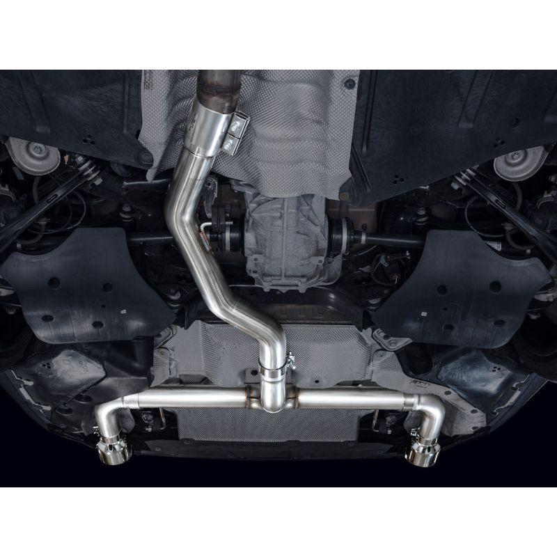 AWE 19-23 BMW 330i / 21-23 BMW 430i Base G2X Track Edition Axle Back Exhaust - Chrome Silver - The Coin Has A Say