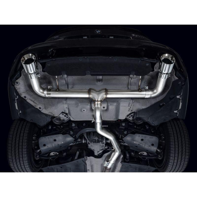 AWE 19-23 BMW 330i / 21-23 BMW 430i Base G2X Track Edition Axle Back Exhaust - Chrome Silver - The Coin Has A Say