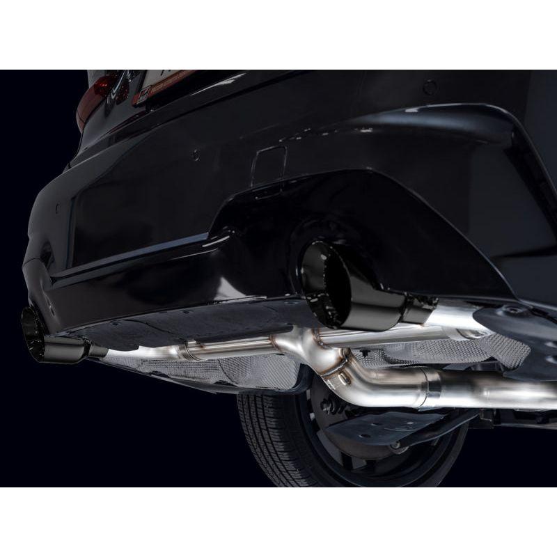 AWE 19-23 BMW 330i / 21-23 BMW 430i Base G2X Track Edition Axle Back Exhaust - Diamond Black - The Coin Has A Say
