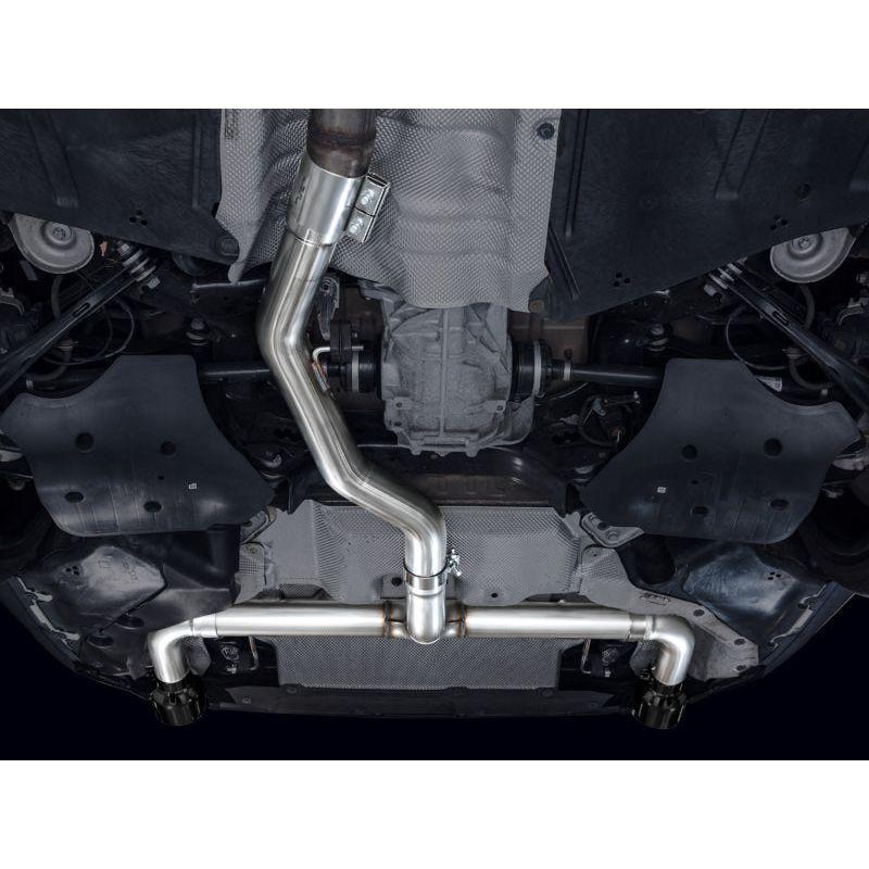 AWE 19-23 BMW 330i / 21-23 BMW 430i Base G2X Track Edition Axle Back Exhaust - Diamond Black - The Coin Has A Say