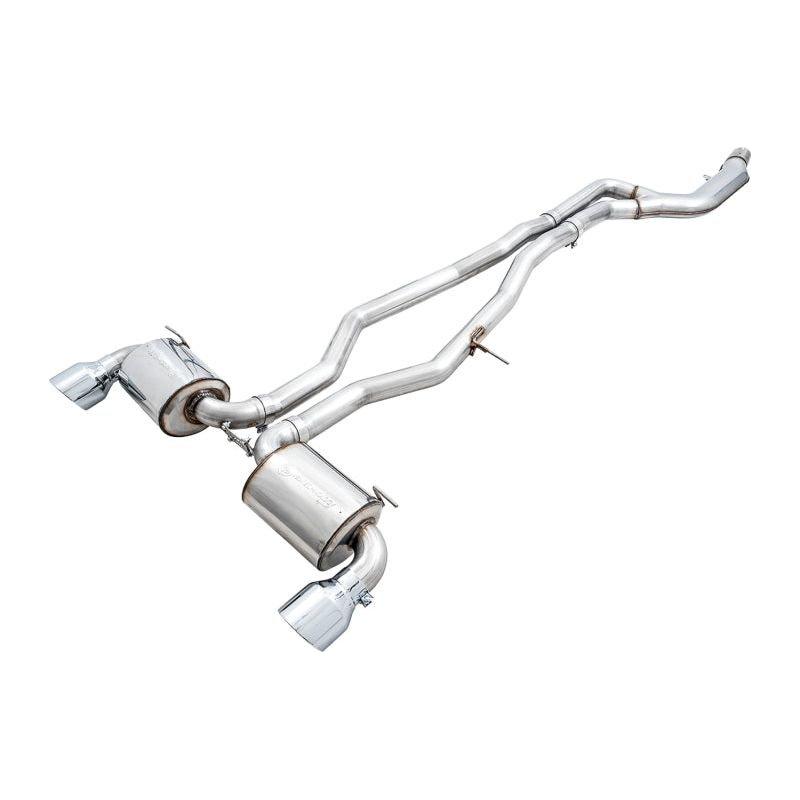 AWE 2020 Toyota Supra A90 Non-Resonated Touring Edition Exhaust - 5in Chrome Silver Tips - The Coin Has A Say