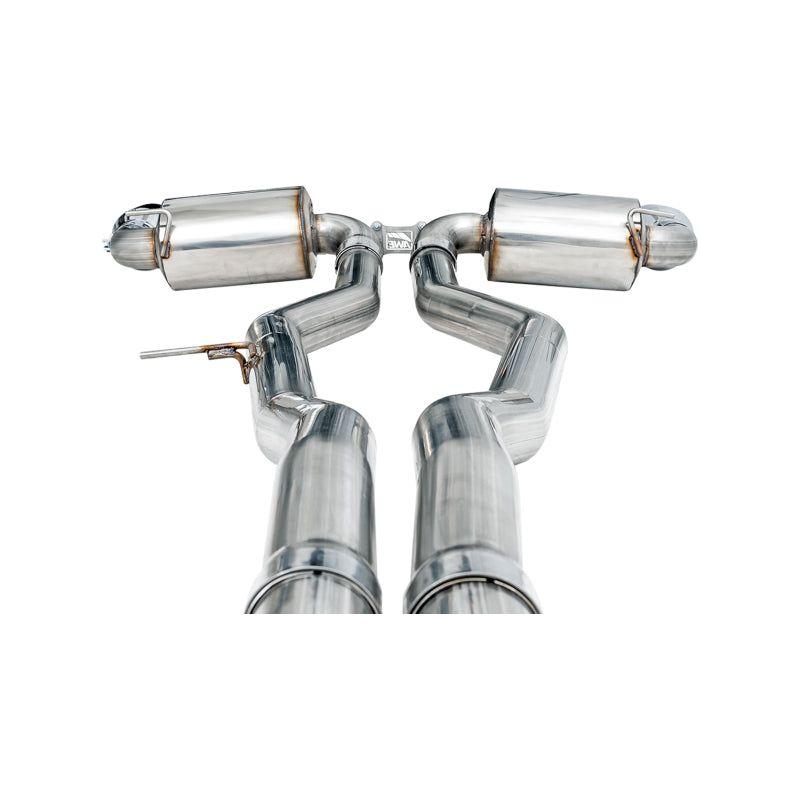 AWE 2020 Toyota Supra A90 Non-Resonated Touring Edition Exhaust - 5in Chrome Silver Tips - The Coin Has A Say