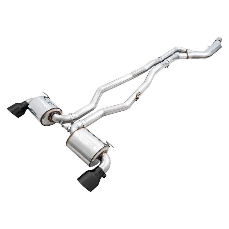 AWE 2020+ Toyota Supra A90 Non-Resonated Touring Edition Exhaust - 5in Diamond Black Tips - The Coin Has A Say