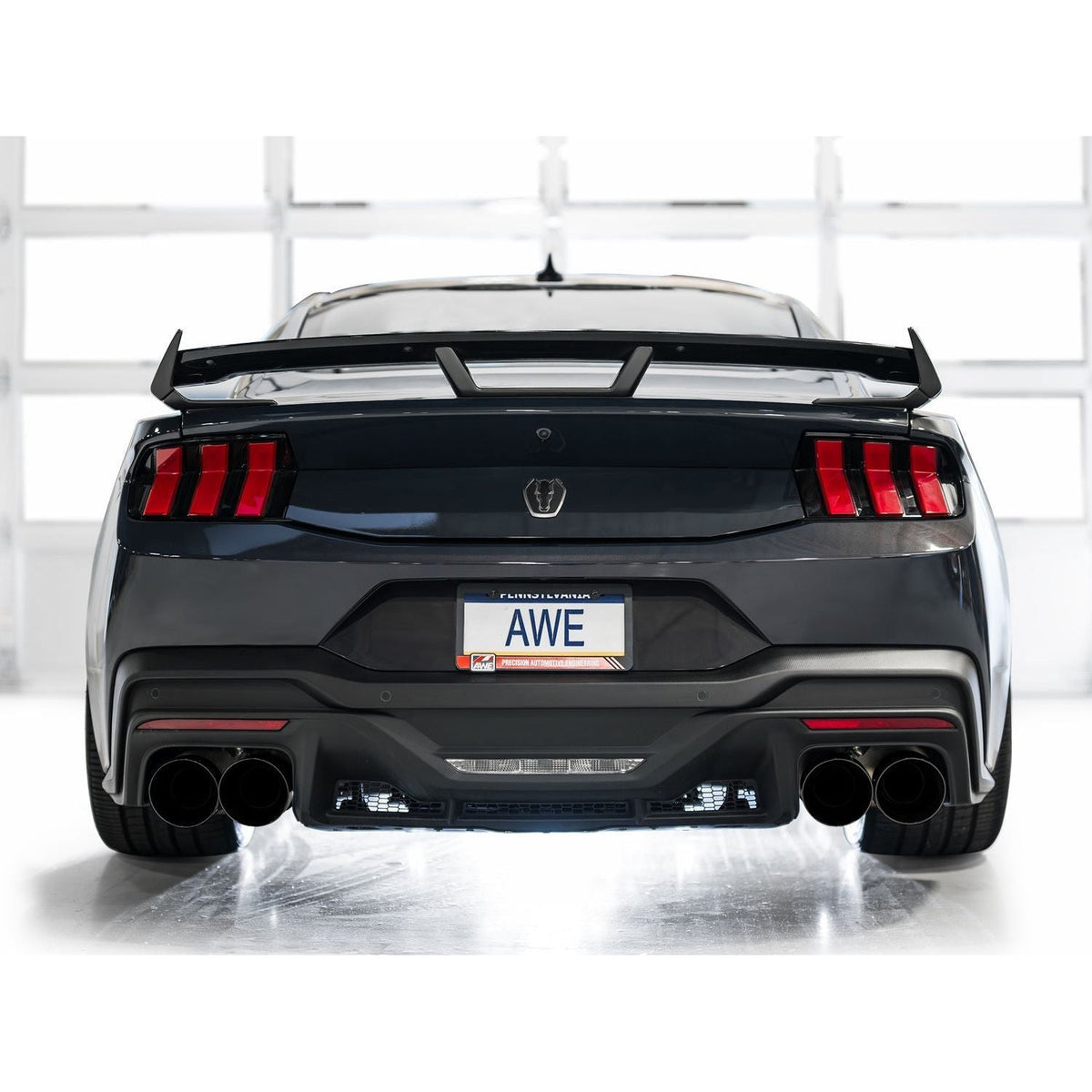AWE 2024 Ford Mustang Dark Horse S650 RWD SwitchPath Catback Exhaust w/ Quad Diamond Black Tips - The Coin Has A Say