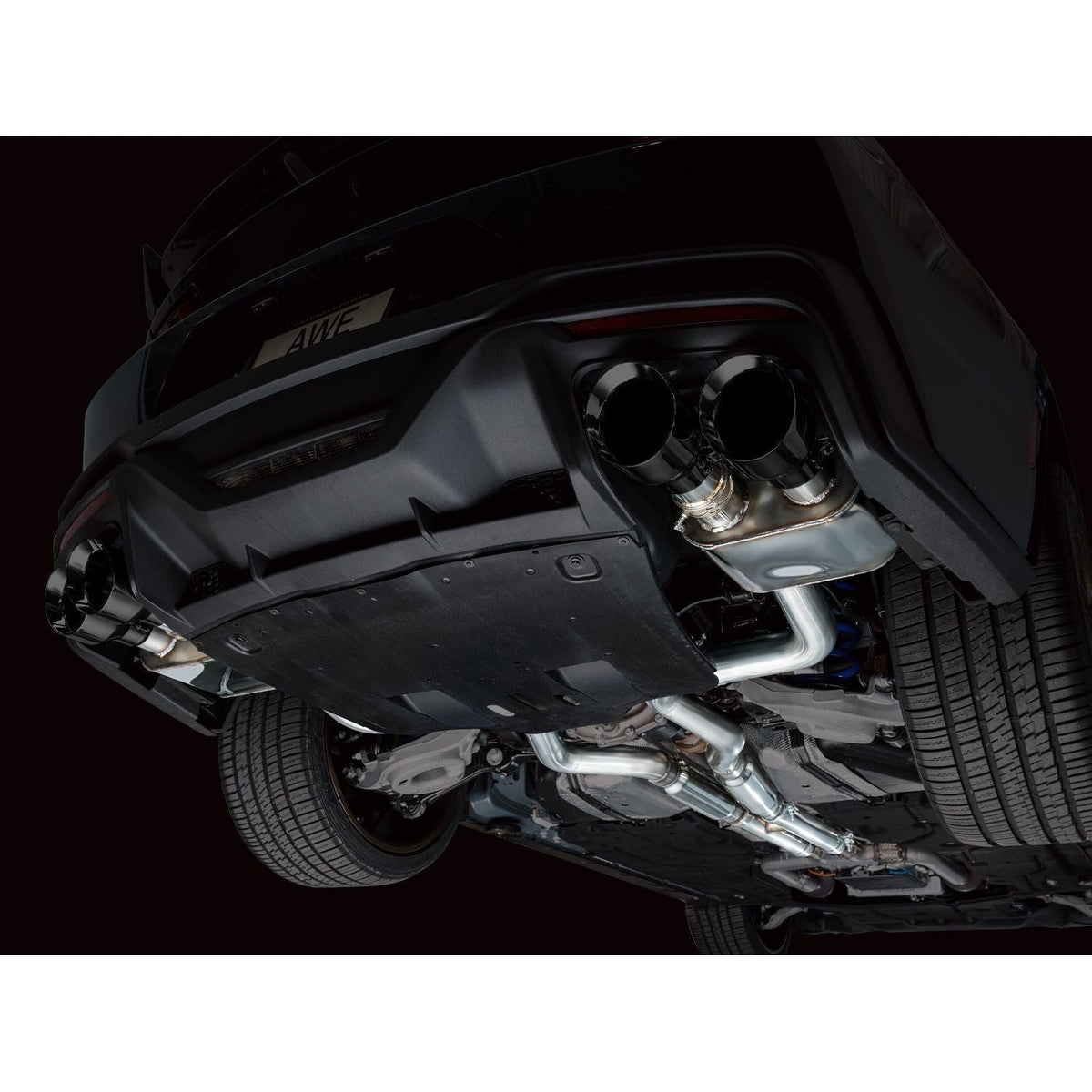 AWE 2024 Ford Mustang Dark Horse S650 RWD SwitchPath Catback Exhaust w/ Quad Diamond Black Tips - The Coin Has A Say