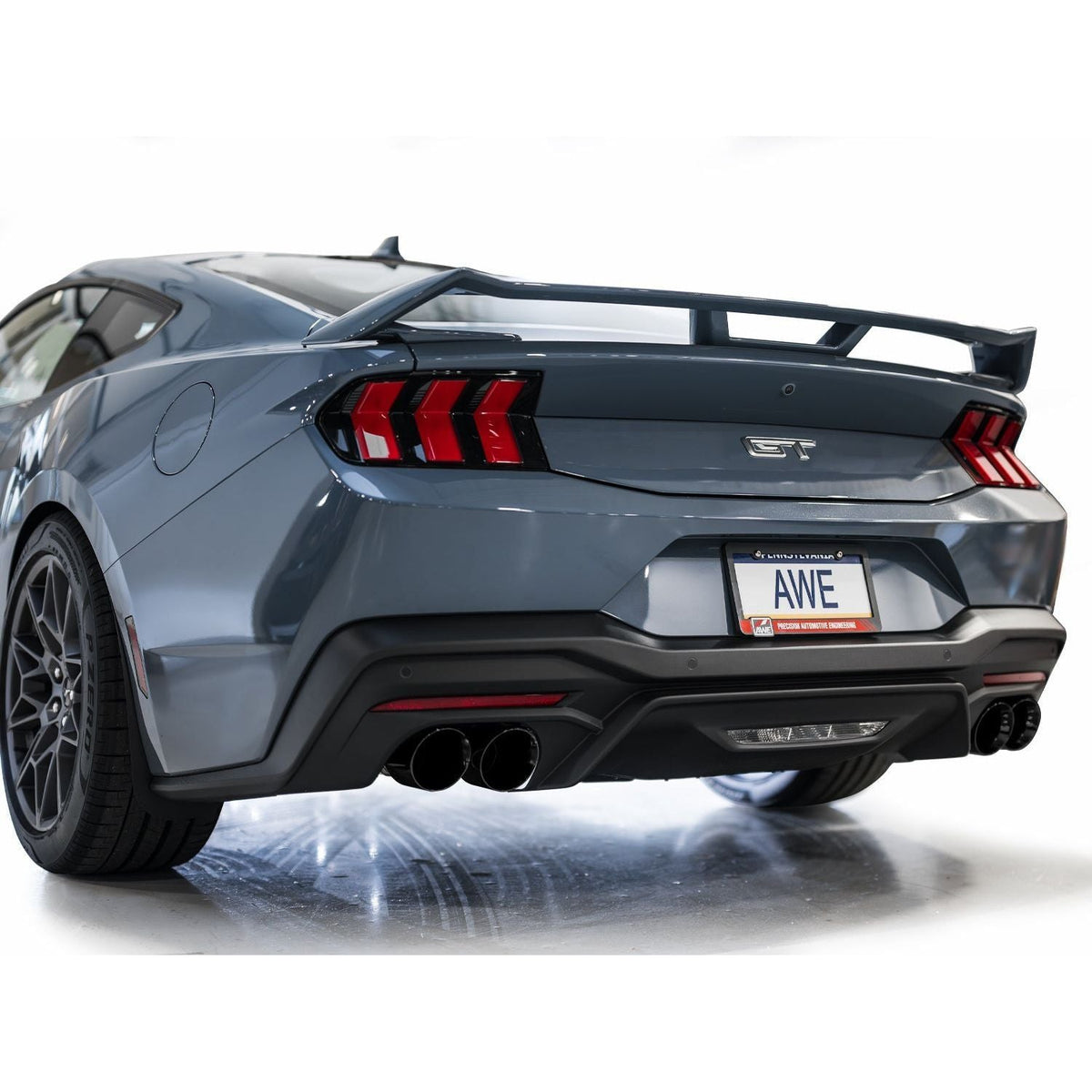 AWE 2024 Ford Mustang GT Fastback S650 RWD SwitchPath Catback Exhaust w/ Quad Diamond Black Tips - The Coin Has A Say