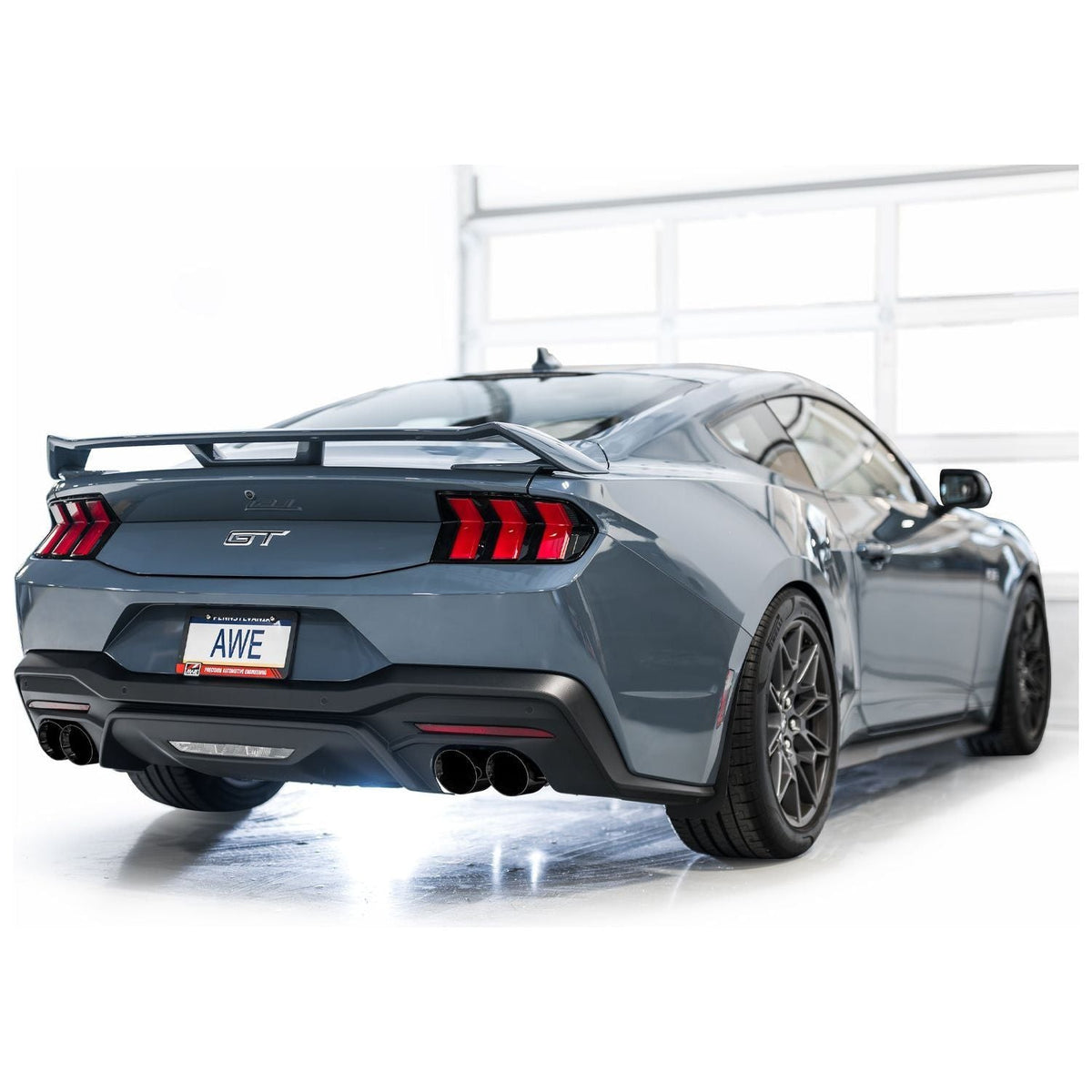 AWE 2024 Ford Mustang GT Fastback S650 RWD SwitchPath Catback Exhaust w/ Quad Diamond Black Tips - The Coin Has A Say