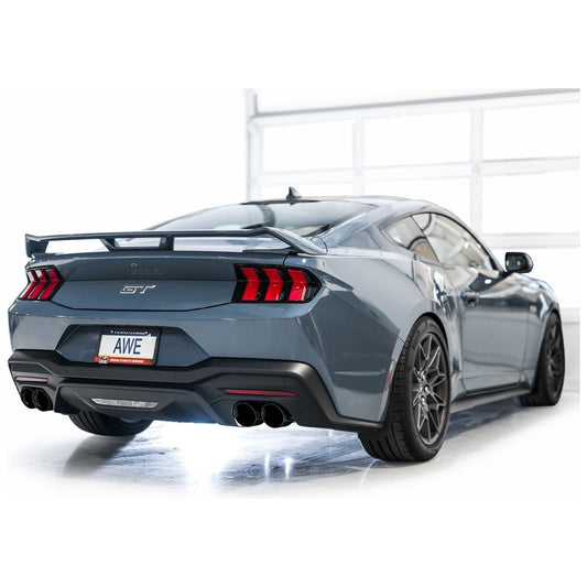 AWE 2024 Ford Mustang GT Fastback S650 RWD SwitchPath Catback Exhaust w/ Quad Diamond Black Tips - The Coin Has A Say