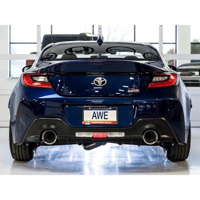 AWE Subaru BRZ/ Toyota GR86/ Toyota 86 Touring Edition Cat-Back Exhaust- Chrome Silver Tips - The Coin Has A Say