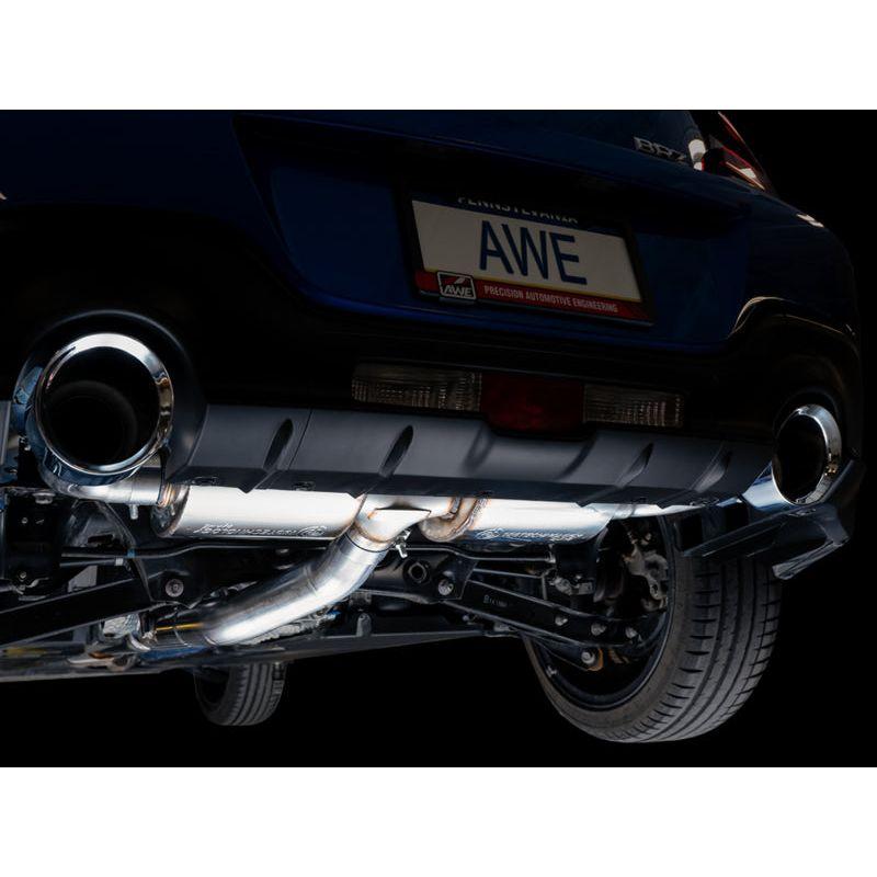 AWE Subaru BRZ/ Toyota GR86/ Toyota 86 Touring Edition Cat-Back Exhaust- Chrome Silver Tips - The Coin Has A Say