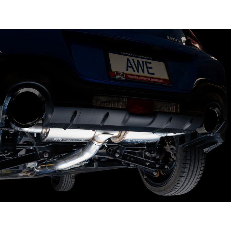 AWE Subaru BRZ/ Toyota GR86/ Toyota 86 Touring Edition Cat-Back Exhaust- Diamond Black Tips - The Coin Has A Say