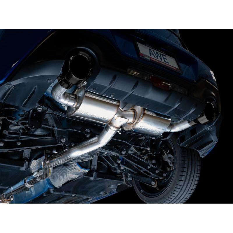 AWE Subaru BRZ/ Toyota GR86/ Toyota 86 Touring Edition Cat-Back Exhaust- Diamond Black Tips - The Coin Has A Say