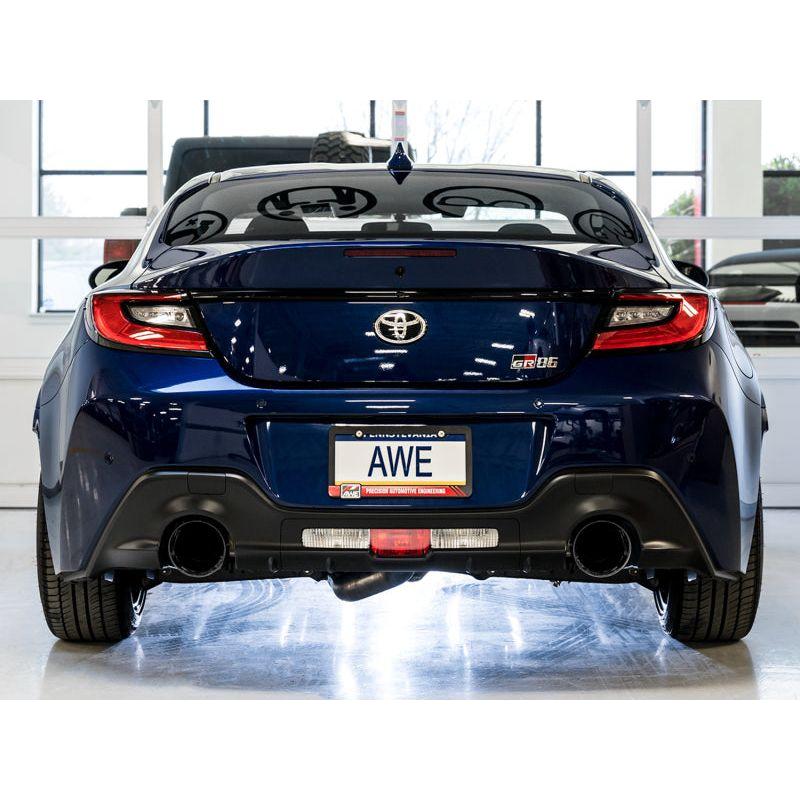 AWE Subaru BRZ / Toyota GR86 / Toyota 86 Track Edition Cat-Back Exhaust- Diamond Black Tips - The Coin Has A Say