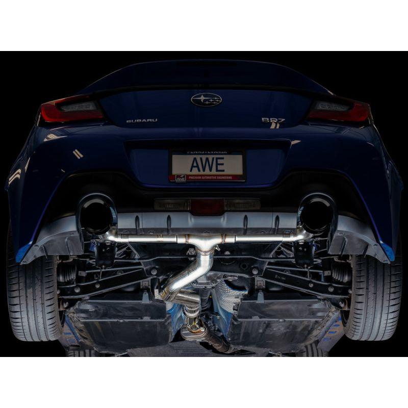 AWE Subaru BRZ / Toyota GR86 / Toyota 86 Track Edition Cat-Back Exhaust- Diamond Black Tips - The Coin Has A Say
