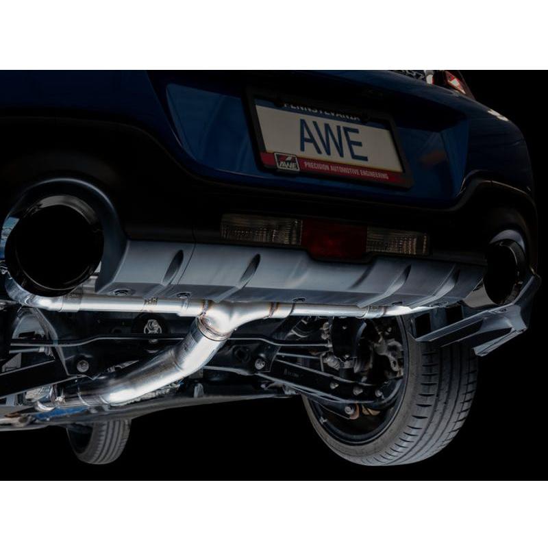 AWE Subaru BRZ / Toyota GR86 / Toyota 86 Track Edition Cat-Back Exhaust- Diamond Black Tips - The Coin Has A Say