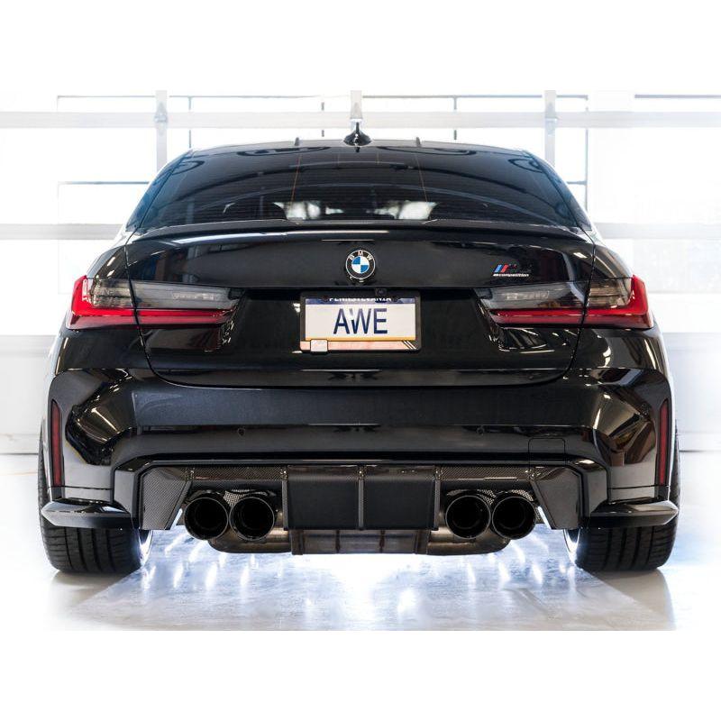 AWE Track Edition Catback Exhaust for BMW G8X M3/M4 - Diamond Black Tips - The Coin Has A Say
