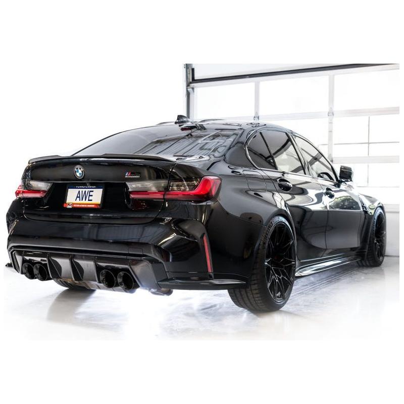 AWE Track Edition Catback Exhaust for BMW G8X M3/M4 - Diamond Black Tips - The Coin Has A Say