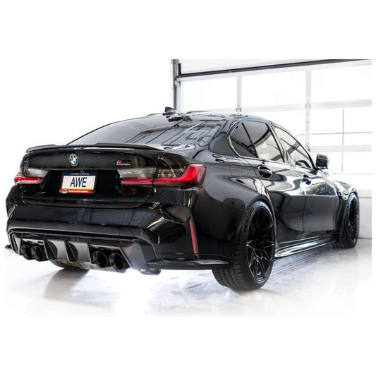AWE Track Edition Catback Exhaust for BMW G8X M3/M4 - Diamond Black Tips - The Coin Has A Say