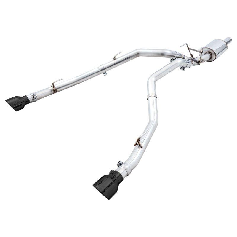 AWE Tuning 09-18 RAM 1500 5.7L (w/Cutouts) 0FG Dual Rear Exit Cat-Back Exhaust - Diamond Black Tips - The Coin Has A Say