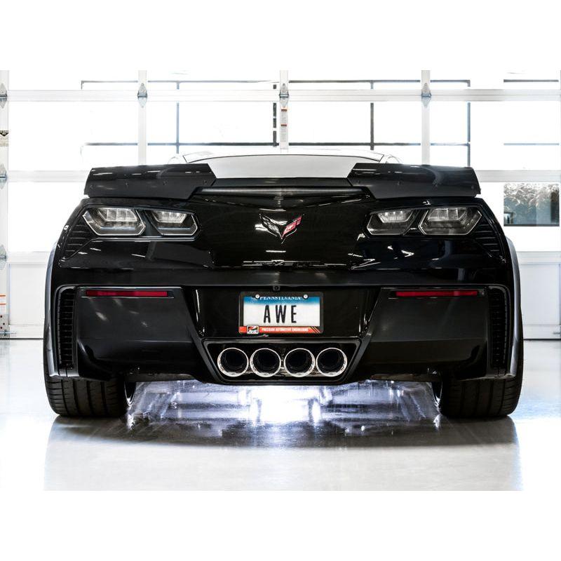 AWE Tuning 14-19 Chevy Corvette C7 Z06/ZR1 (w/o AFM) Touring Edition Axle-Back Exhaust w/Chrome Tips - The Coin Has A Say