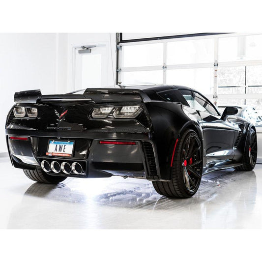AWE Tuning 14-19 Chevy Corvette C7 Z06/ZR1 (w/o AFM) Track Edition Axle-Back Exhaust w/Chrome Tips - The Coin Has A Say