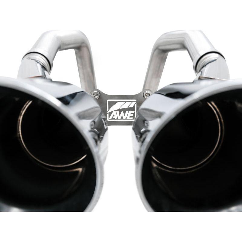 AWE Tuning 14-19 Chevy Corvette C7 Z06/ZR1 (w/o AFM) Track Edition Axle-Back Exhaust w/Chrome Tips - The Coin Has A Say