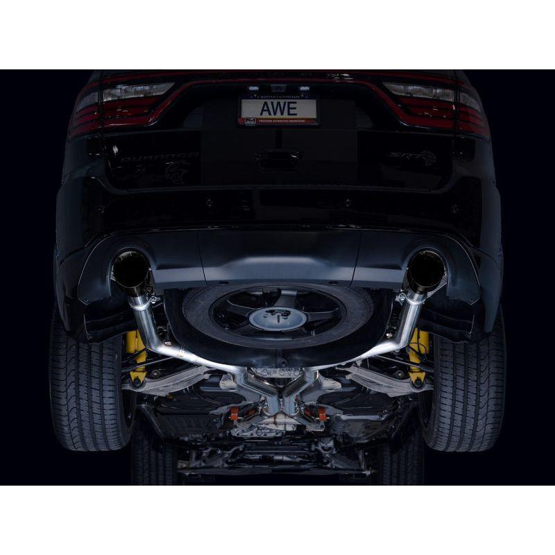 AWE Tuning 18-23 Dodge Durango SRT & Hellcat Track Edition Exhaust - Diamond Black Tips - The Coin Has A Say