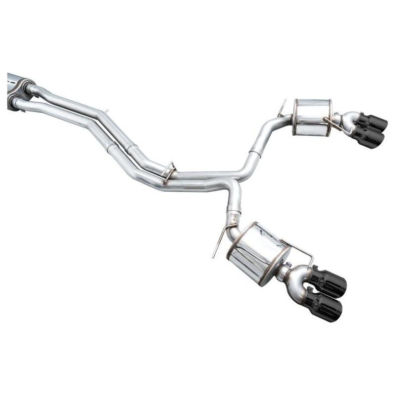 AWE Tuning 19-23 Audi C8 S6/S7 2.9T V6 AWD Touring Edition Exhaust - Diamond Black Tips - The Coin Has A Say