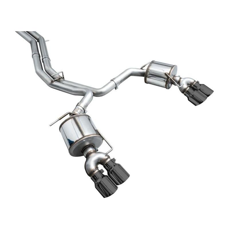 AWE Tuning 19-23 Audi C8 S6/S7 2.9T V6 AWD Touring Edition Exhaust - Diamond Black Tips - The Coin Has A Say