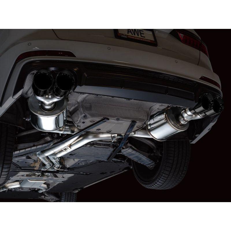 AWE Tuning 19-23 Audi C8 S6/S7 2.9T V6 AWD Touring Edition Exhaust - Diamond Black Tips - The Coin Has A Say