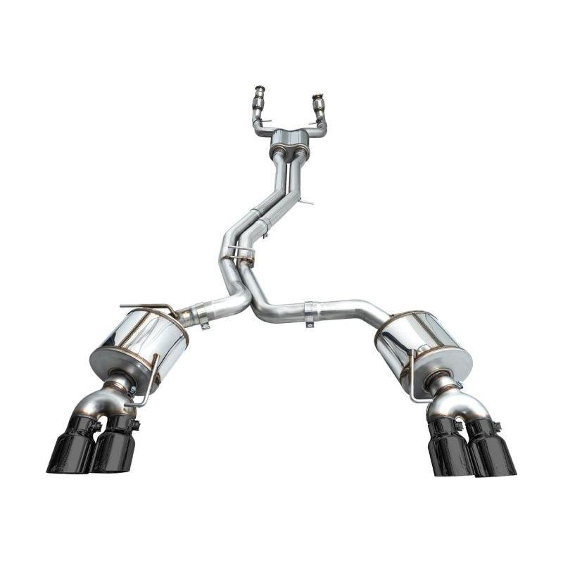 AWE Tuning 19-23 Audi C8 S6/S7 2.9T V6 AWD Touring Edition Exhaust - Diamond Black Tips - The Coin Has A Say