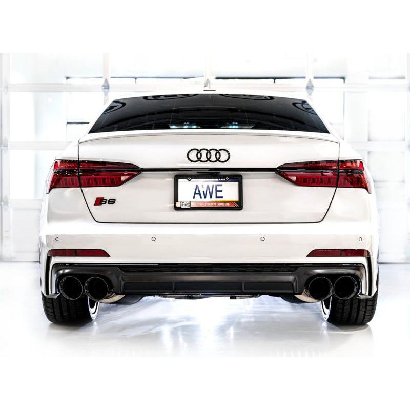 AWE Tuning 19-23 Audi C8 S6/S7 2.9T V6 AWD Touring Edition Exhaust - Diamond Black Tips - The Coin Has A Say