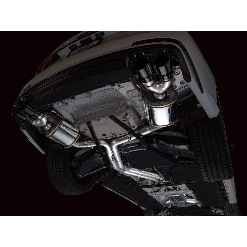 AWE Tuning 19-23 Audi C8 S6/S7 2.9T V6 AWD Touring Edition Exhaust - Diamond Black Tips - The Coin Has A Say