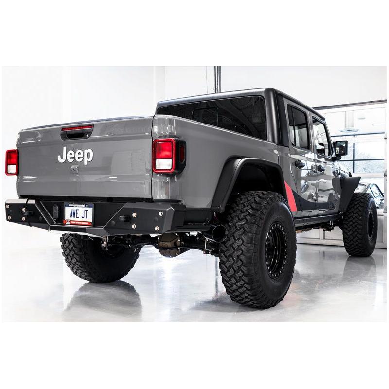 AWE Tuning 20-21 Jeep Gladiator JT 3.6L Tread Edition Cat-Back Dual Exhaust - Diamond Black Tip - The Coin Has A Say