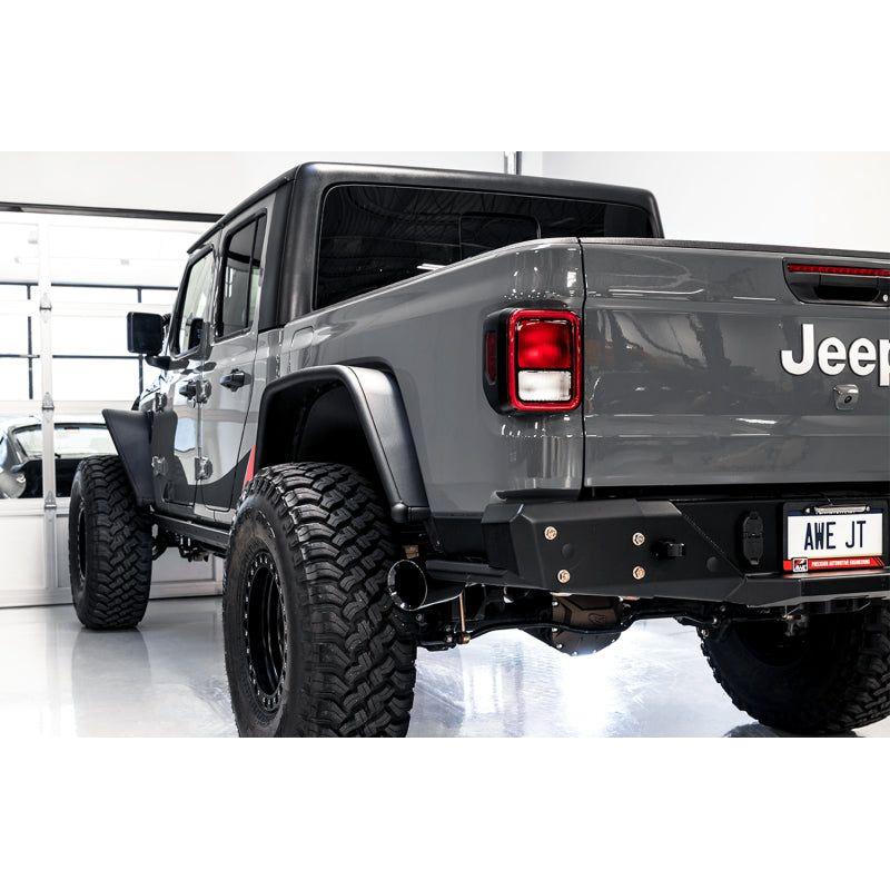 AWE Tuning 20-21 Jeep Gladiator JT 3.6L Tread Edition Cat-Back Dual Exhaust - Diamond Black Tip - The Coin Has A Say