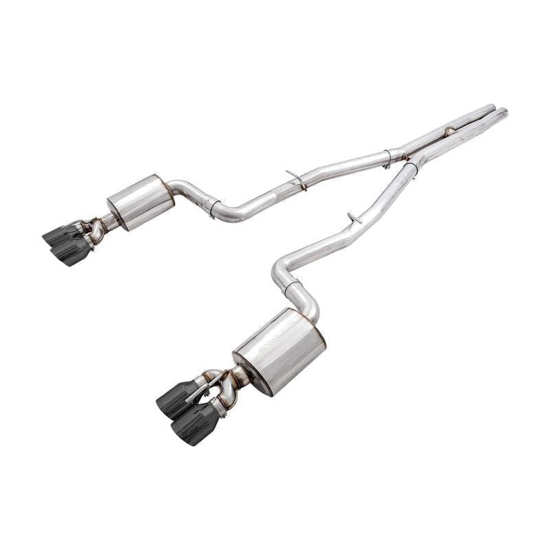 AWE Tuning 2015+ Dodge Challenger 6.4L/6.2L Non-Resonated Touring Edition Exhaust - Quad Black Tips - The Coin Has A Say