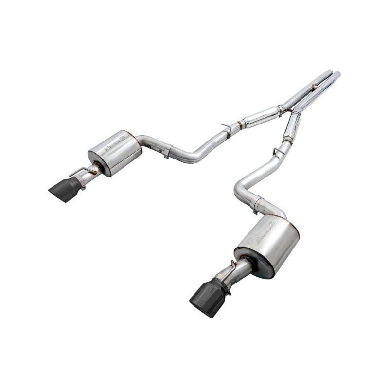 AWE Tuning 2015+ Dodge Charger 6.4L/6.2L Non-Resonated Touring Edition Exhaust - Diamond Blk Tips - The Coin Has A Say