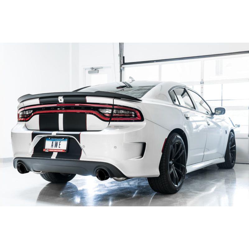 AWE Tuning 2015+ Dodge Charger 6.4L/6.2L Non-Resonated Touring Edition Exhaust - Diamond Blk Tips - The Coin Has A Say