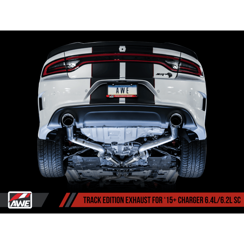 AWE Tuning 2015+ Dodge Charger 6.4L/6.2L Supercharged Track Edition Exhaust - Chrome Silver Tips - The Coin Has A Say