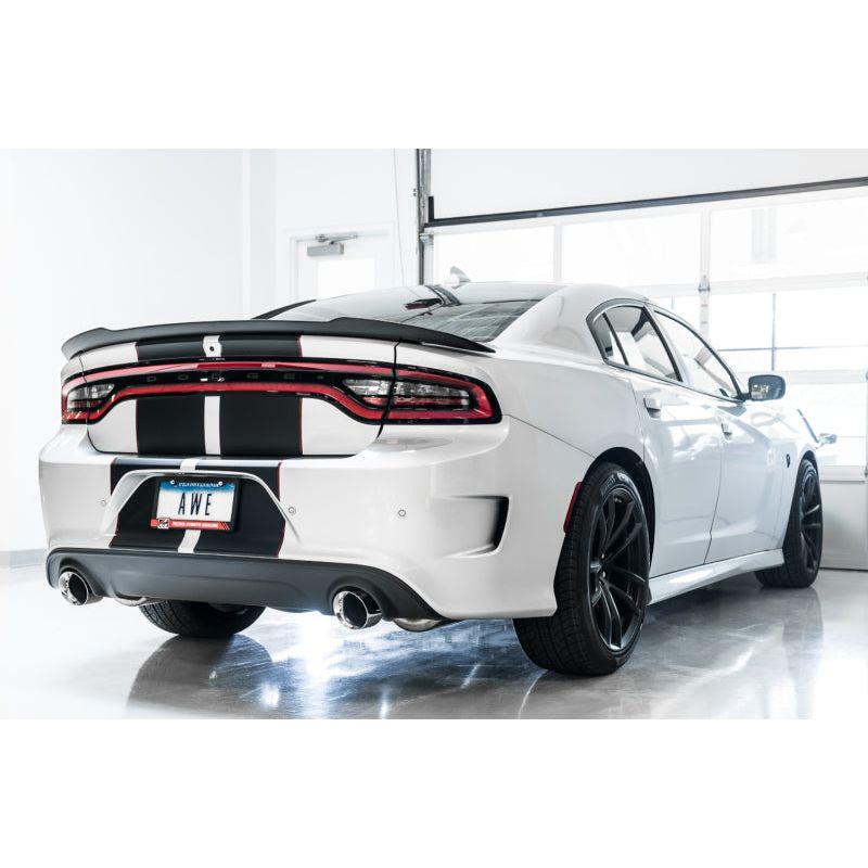 AWE Tuning 2015+ Dodge Charger 6.4L/6.2L Supercharged Track Edition Exhaust - Chrome Silver Tips - The Coin Has A Say
