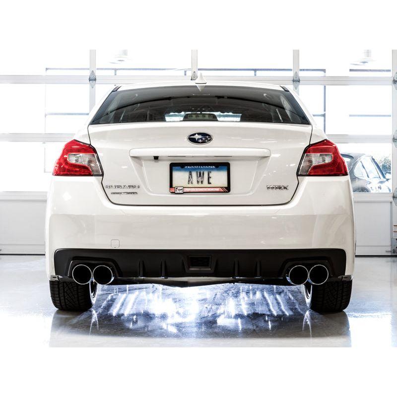 AWE Tuning 2015+ Subaru WRX VA Sedan Touring Edition Exhaust - Chrome Silver Tips (102mm) - The Coin Has A Say