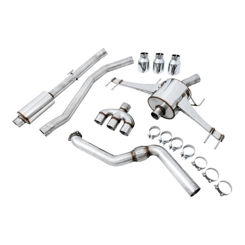 AWE Tuning 2017+ Honda Civic Type R Touring Edition Exhaust w/Front & Mid Pipes - Chrome Silver Tips - The Coin Has A Say